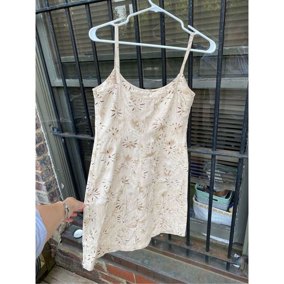 LES COPAINS Tan Flecked Geometric Mini Dress Size US Small - Picture 4 of 13